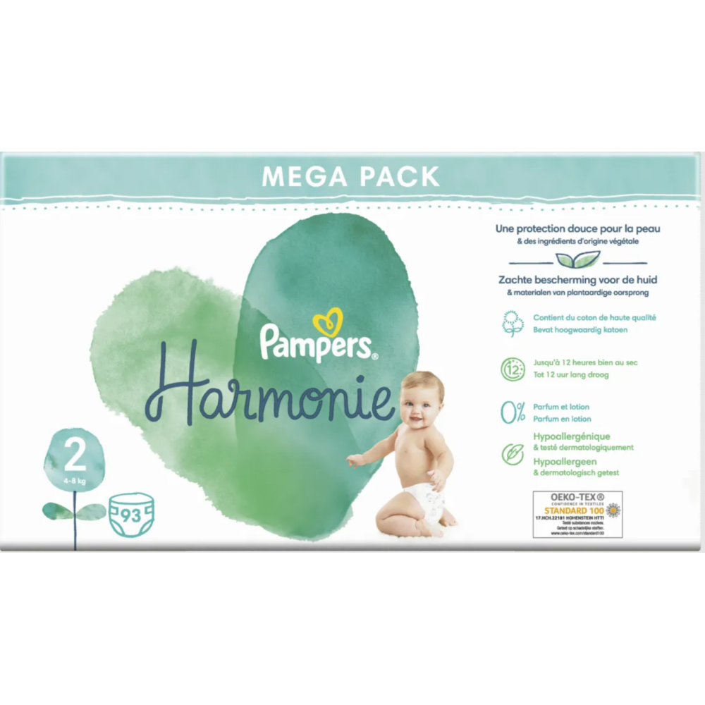 Pampers Harmonie couches bébé taille 1 de 2 à 5kg paquet de 24