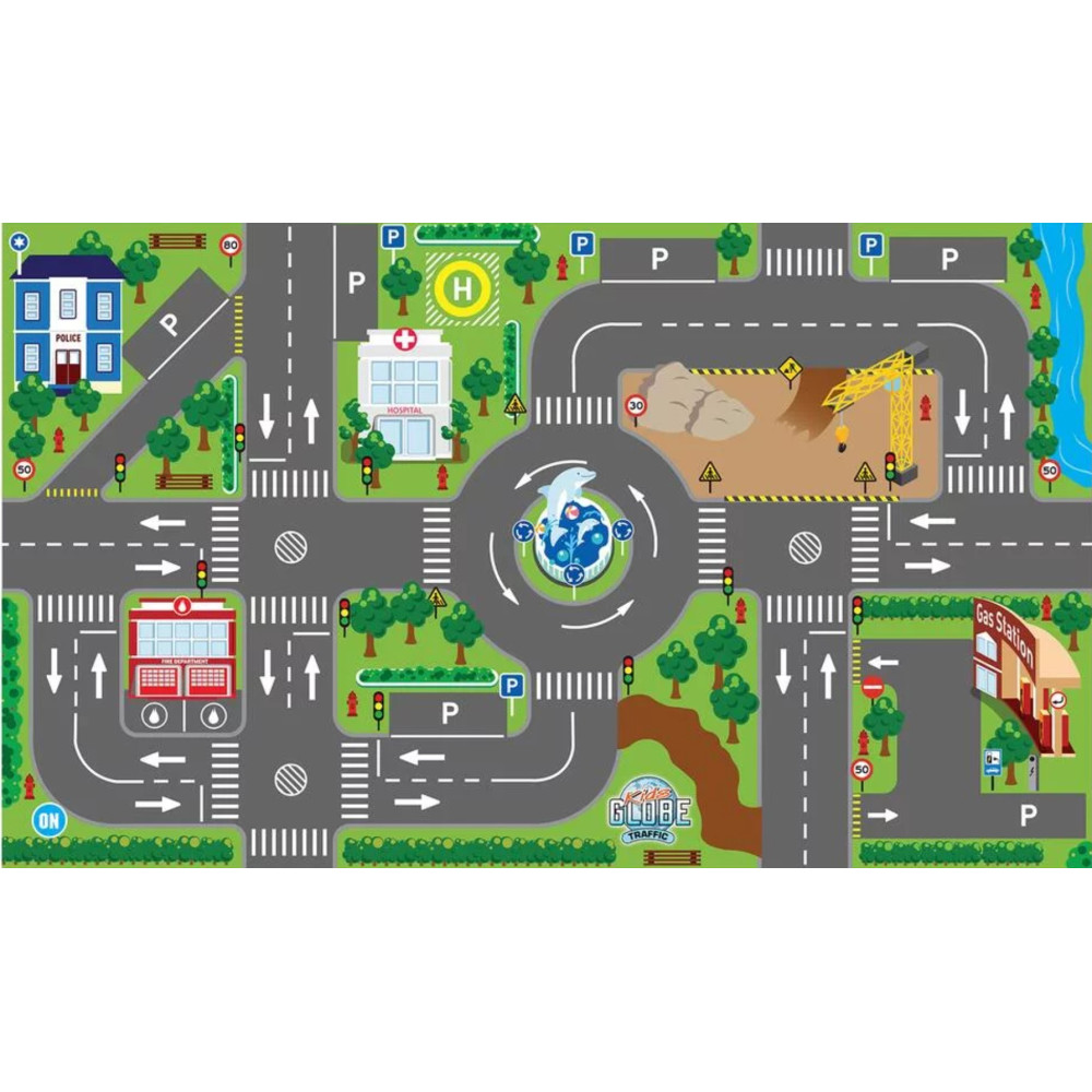 Tapis de jeu pour enfant Disney Cars gris circuit de route - 17
