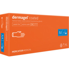 GANTS LATEX DERMAGEL COATED TAILLE M 7-8 NON POUDRE BLANC X100